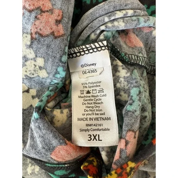 Lularoe Disney Carly Dress Mickey Mouse Mixed Print Stretch Hi-Lo Plus Size 3XL - Picture 7 of 8